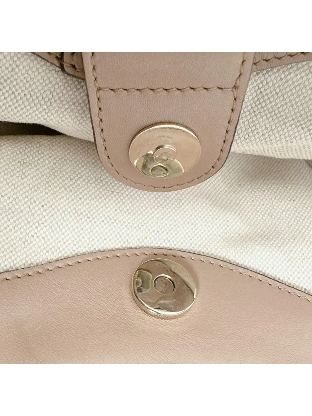 Gucci Diamante Canvas Handbag Tote Beige Brown